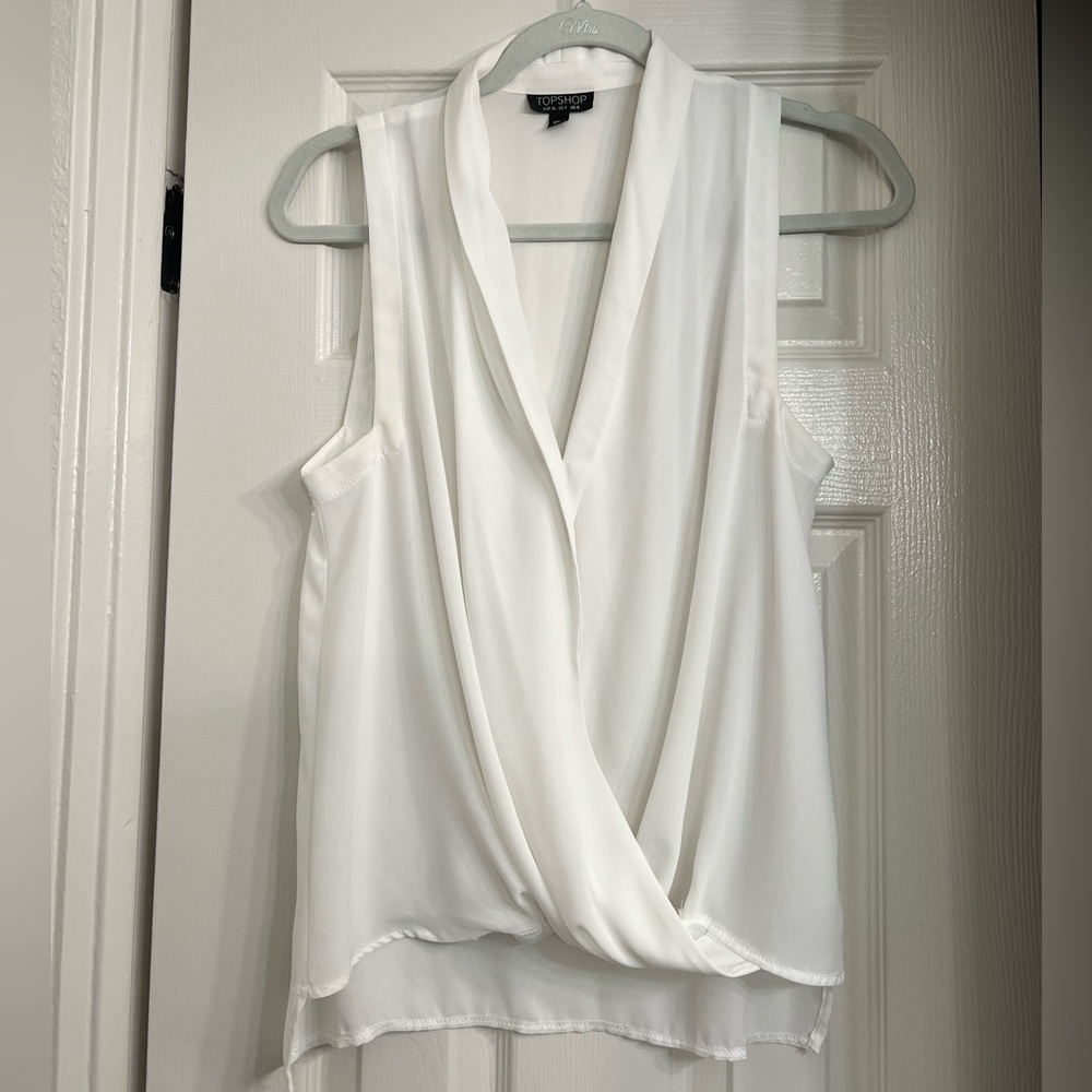 TOPSHOP White Blouse sleeveless